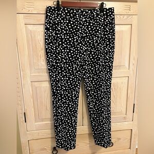 Adrianna Papell Black & White Polka Dot Ankle Pant Kate Fit Size 10 Polka Dot